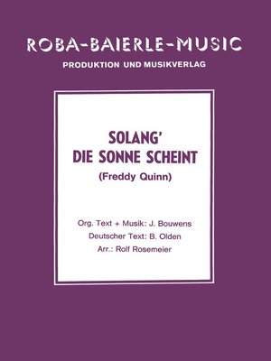 cover image of Solang' die Sonne scheint